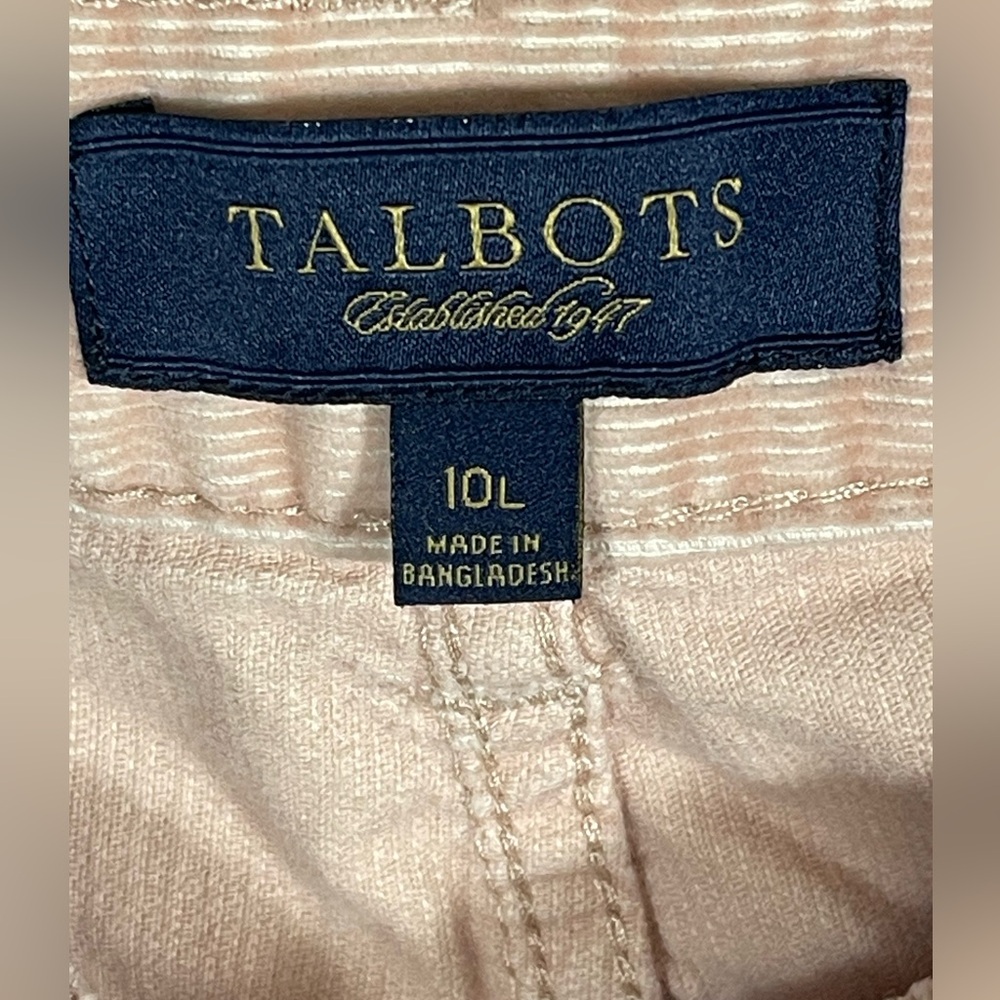 Talbots Pants Womens Corduroy Light Pink Signature Boot Cut Retro Sz 10L Tall - Picture 6 of 8
